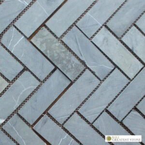 Bali Greatest Stone - Mosaic - Marble Mosaic - Herringbone 5x15 Dark Grey