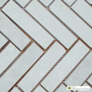 Bali Greatest Stone - Mosaic - Marble Mosaic - Herringbone 5x20 White